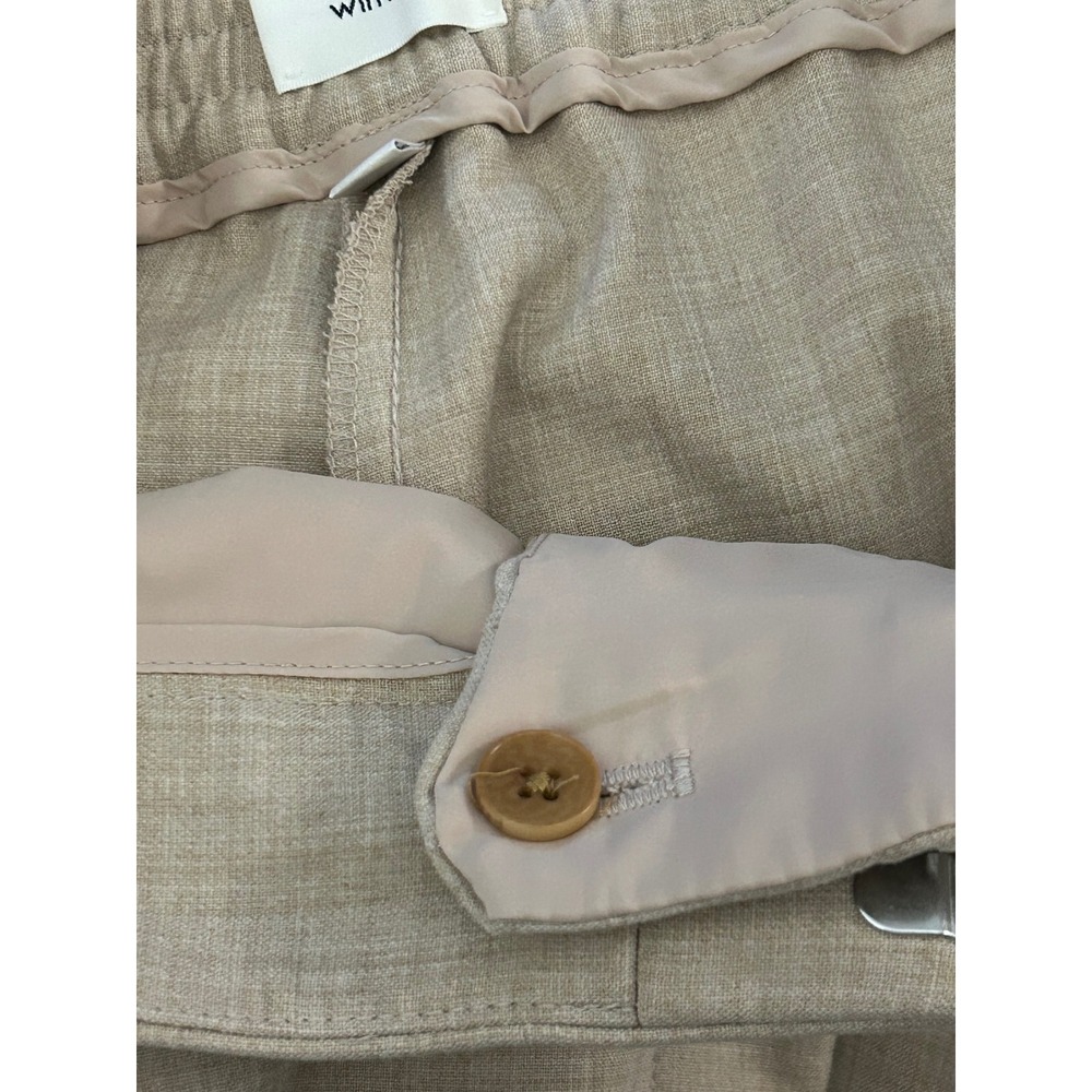 Wilfred Alanya Pant Stretch Suiting High-rise Wide-leg Pant-Heather Oat Beige-12 - Picture 9 of 12